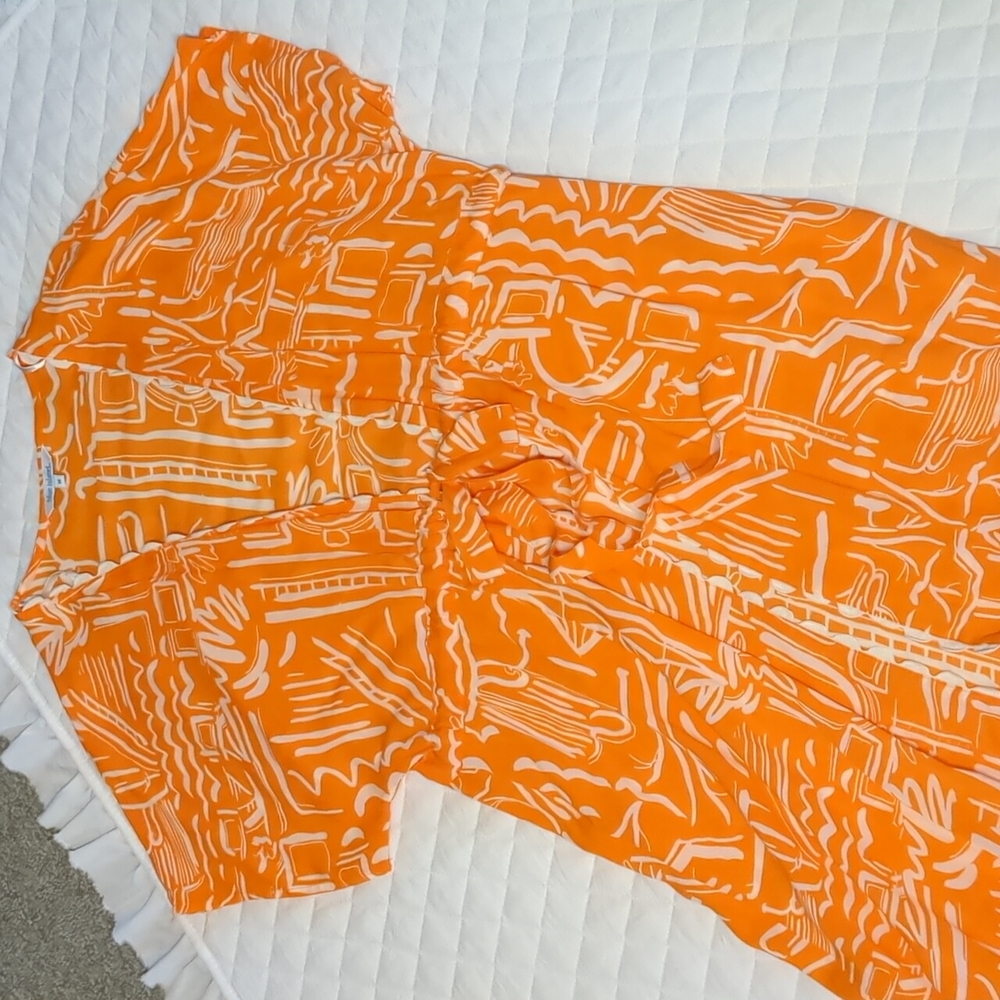 Blue Island Orange Duster Beach Swim Cruise Cover up - Picture 10 of 16